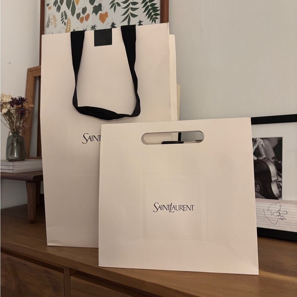 Saint Laurent Cream Bags with Black Details